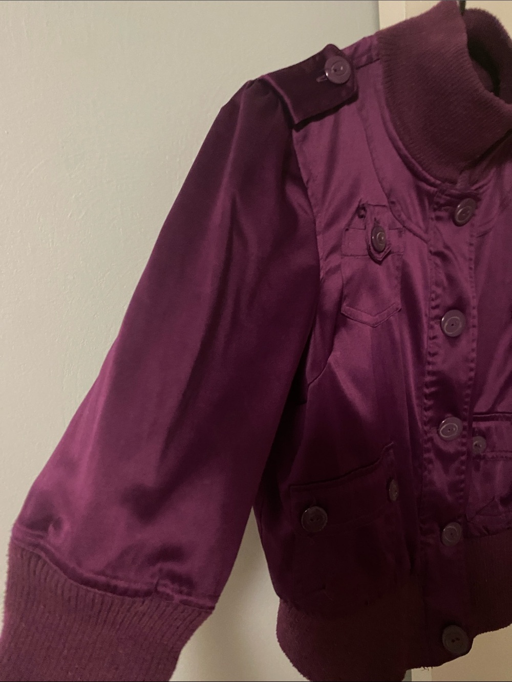 🍇 Outer Edge Dark Plum Button-Up Jacket